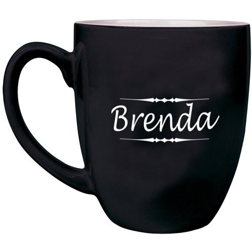 Ceramic Black Printed Coffee Mug