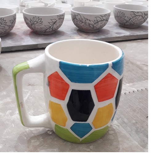 Ceramic Printed Hexagonal Shape Print Coffee Mug, Packaging Type: Box, Capacity: 250 ml