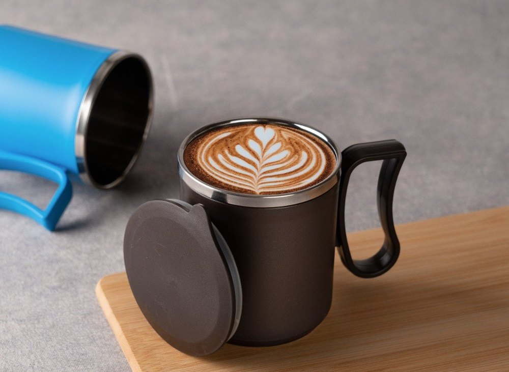 Round Multicolor Stainless Steel Coffee Mug, For MULTI PURPOSE