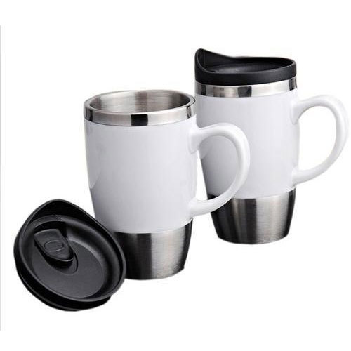 Promotional White Sipper Mug With Handle