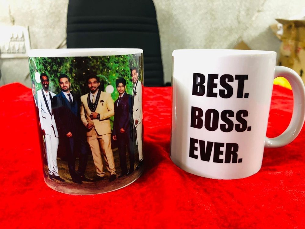 White Ceramic Printed Photo Mugs, For Gifting