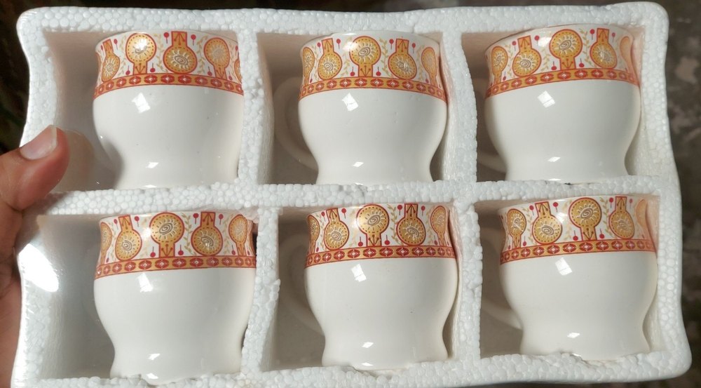 Modern White Cup 6pcs Set, For Home, Size: 120 ml