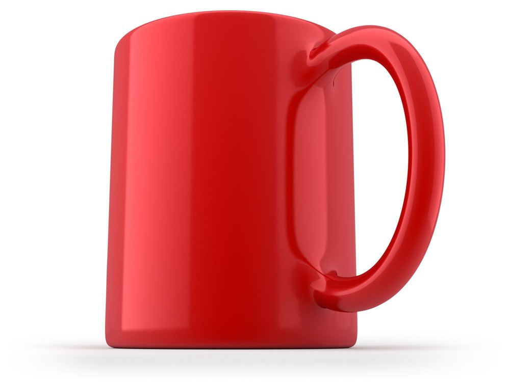 Plain Red Ceramic Milk Mug, For Gifting, Size/Dimension: 10.3x9 cm
