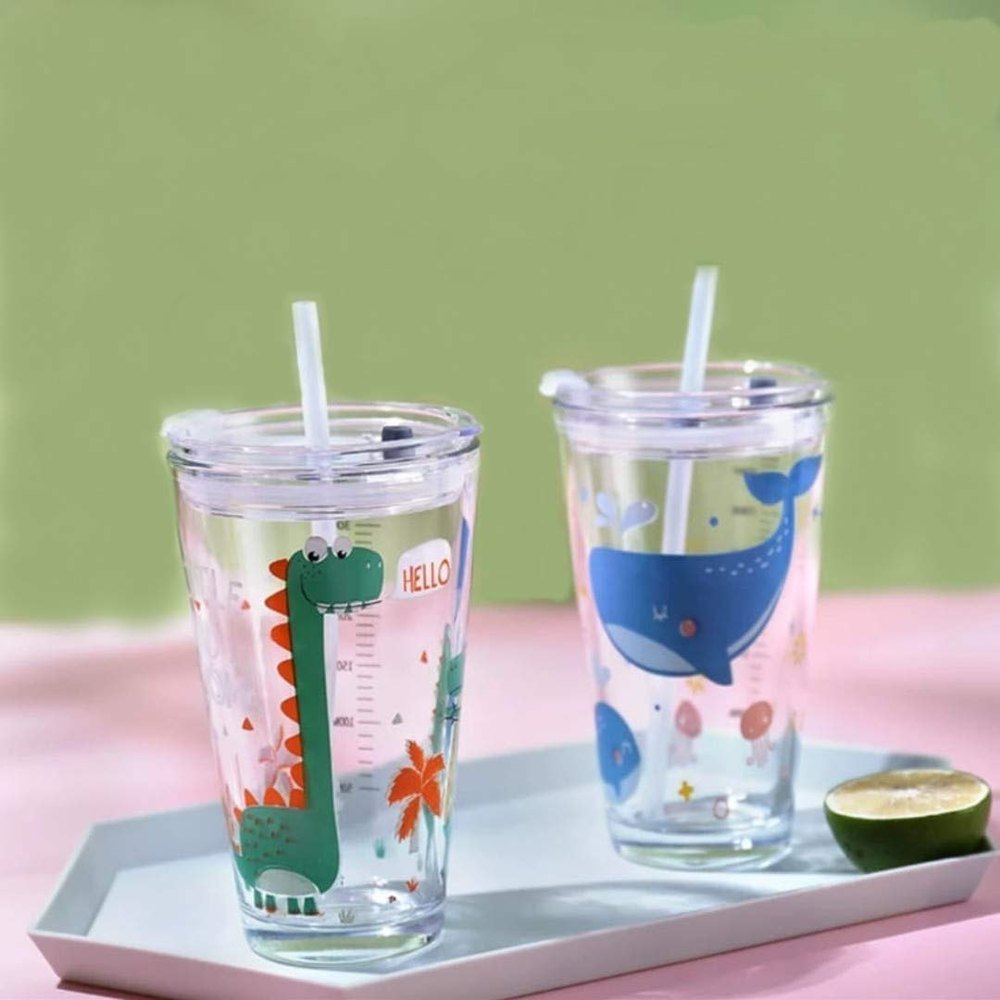 470ml Dolphin Glass Milk Mug, For Home