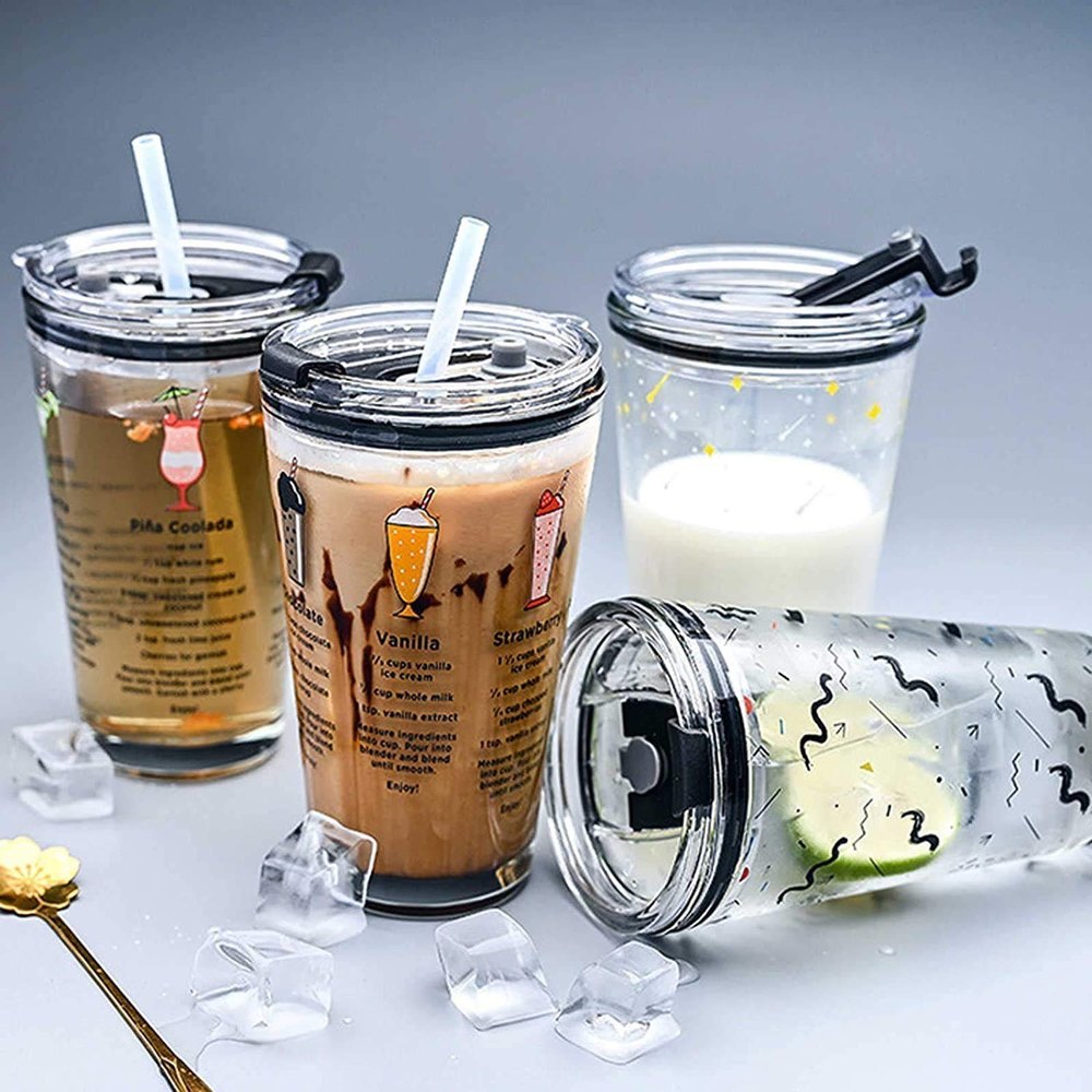 470ML Milk Mason Mug With Lid