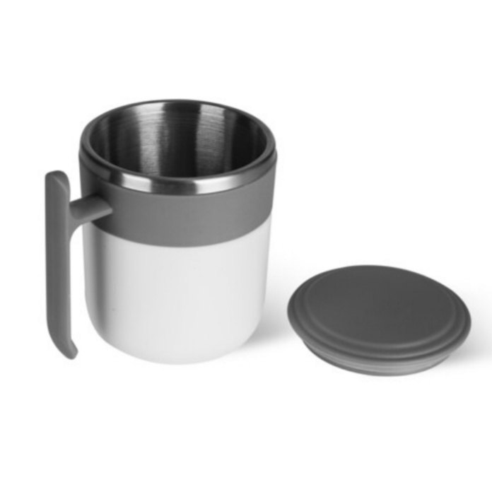 Stainless Steel Grey Vacuum Insulated Coffee Mug, For Office