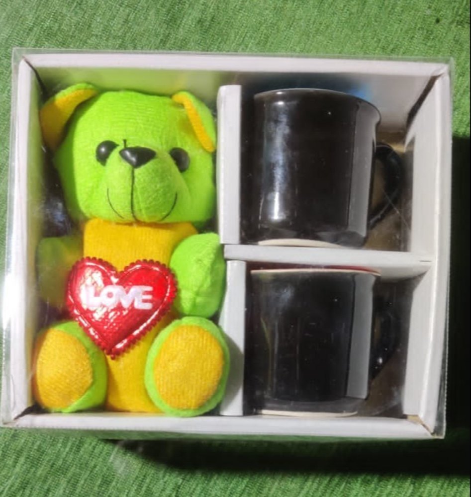 Multicolor Plain Teddy Bear Ceramic Coffee Mug Set, For Gifting, Capacity: 150ml