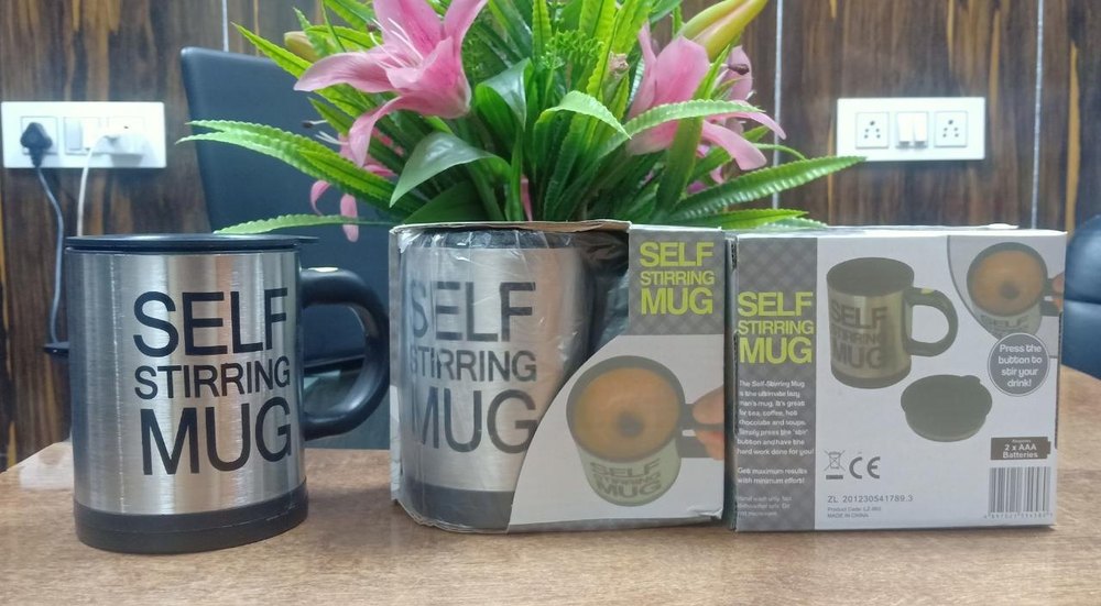 Multicolor Round Self Stirring Mug, For Home