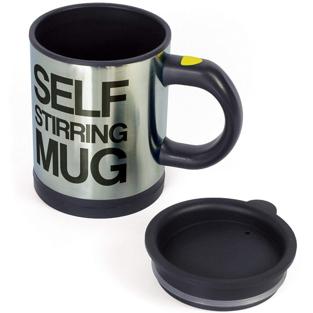 Silver Stainless Steel Self Stirring Coffee Mug, 227 Grams