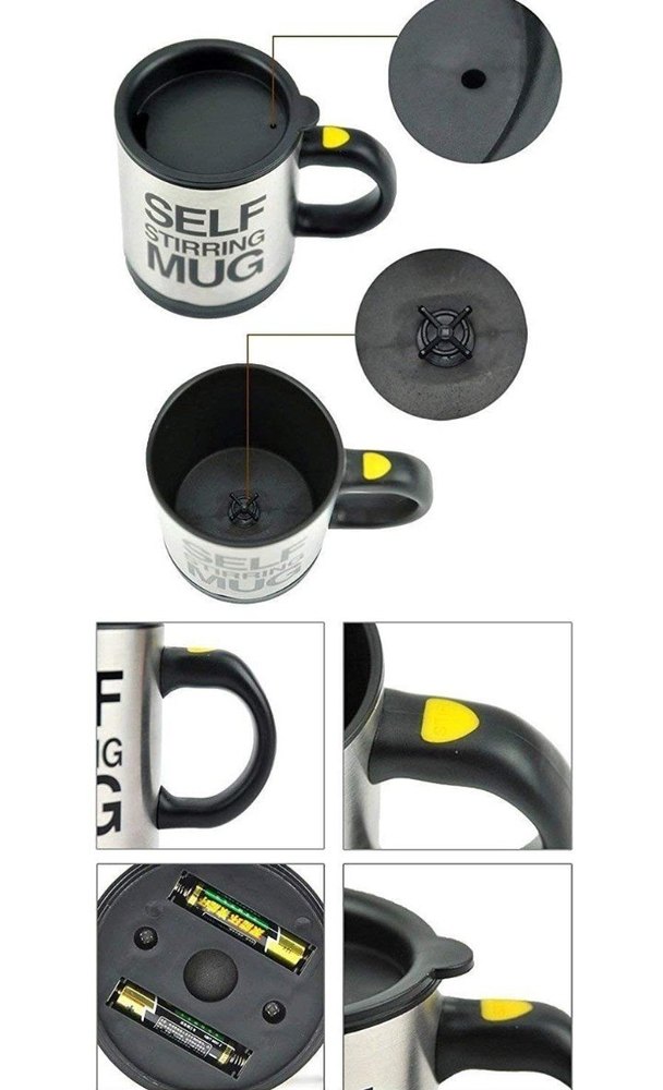 Stainless Steel Unique Self Stirring Mug, Capacity: 1 Litres