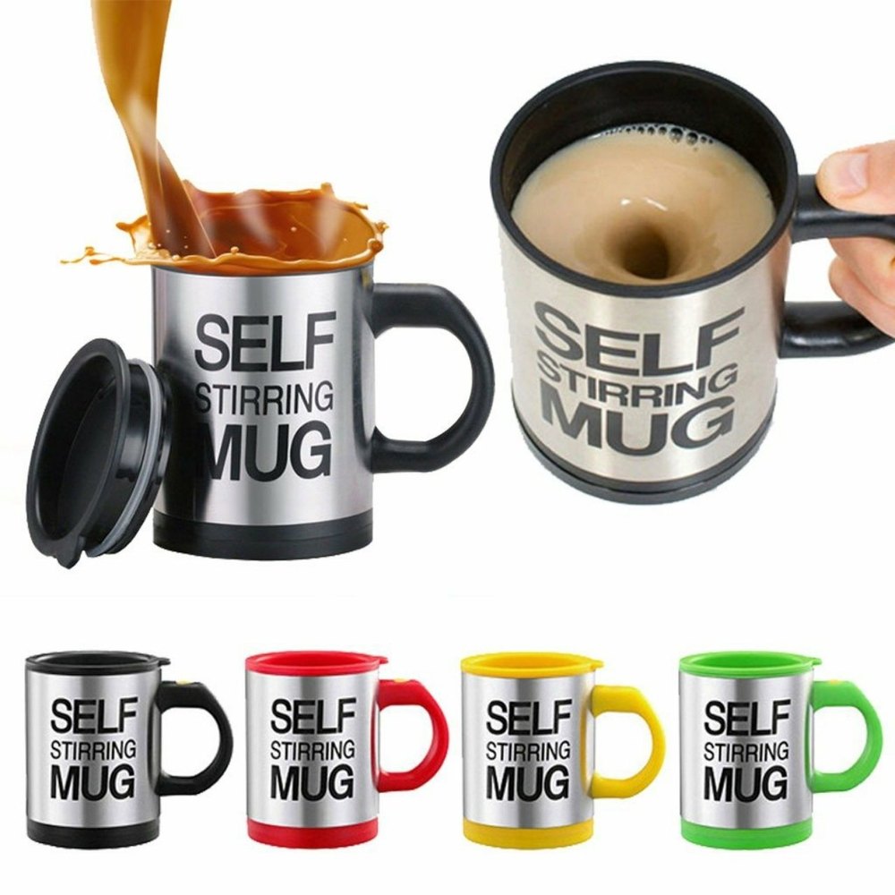 Black Round Self Stirring Coffee Mixing Mug, For Home