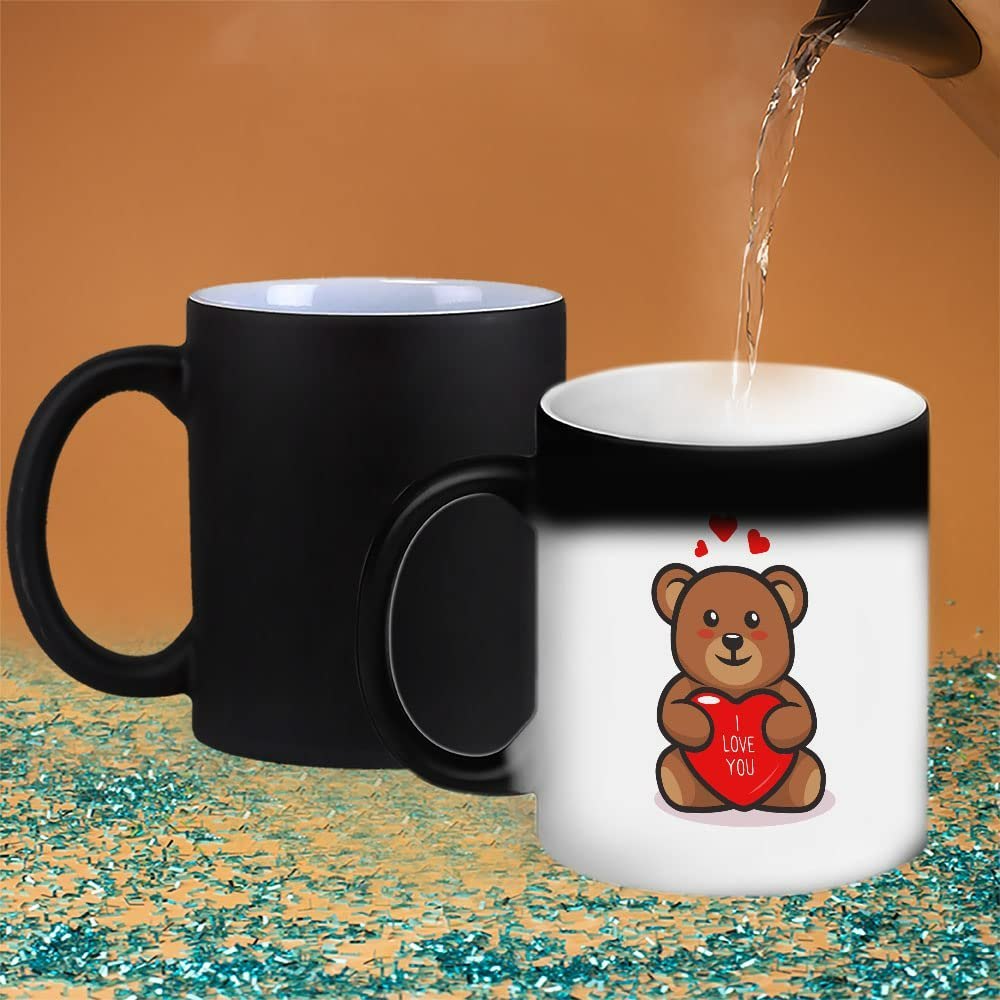 Photoplus Black Color Changing Magic Coffee Mug, Usage: Home, Office
