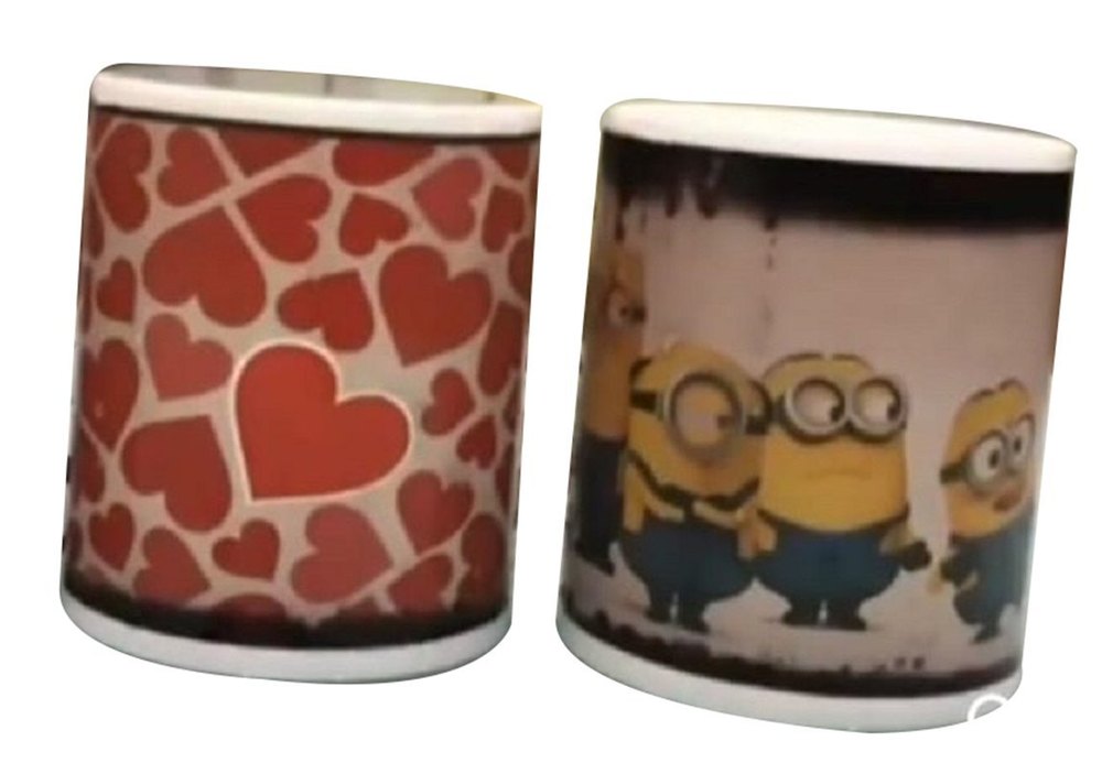 Multicolor Round Ceramic Color Changing Mug, Capacity: 325ml, Size: 10.3x9cm