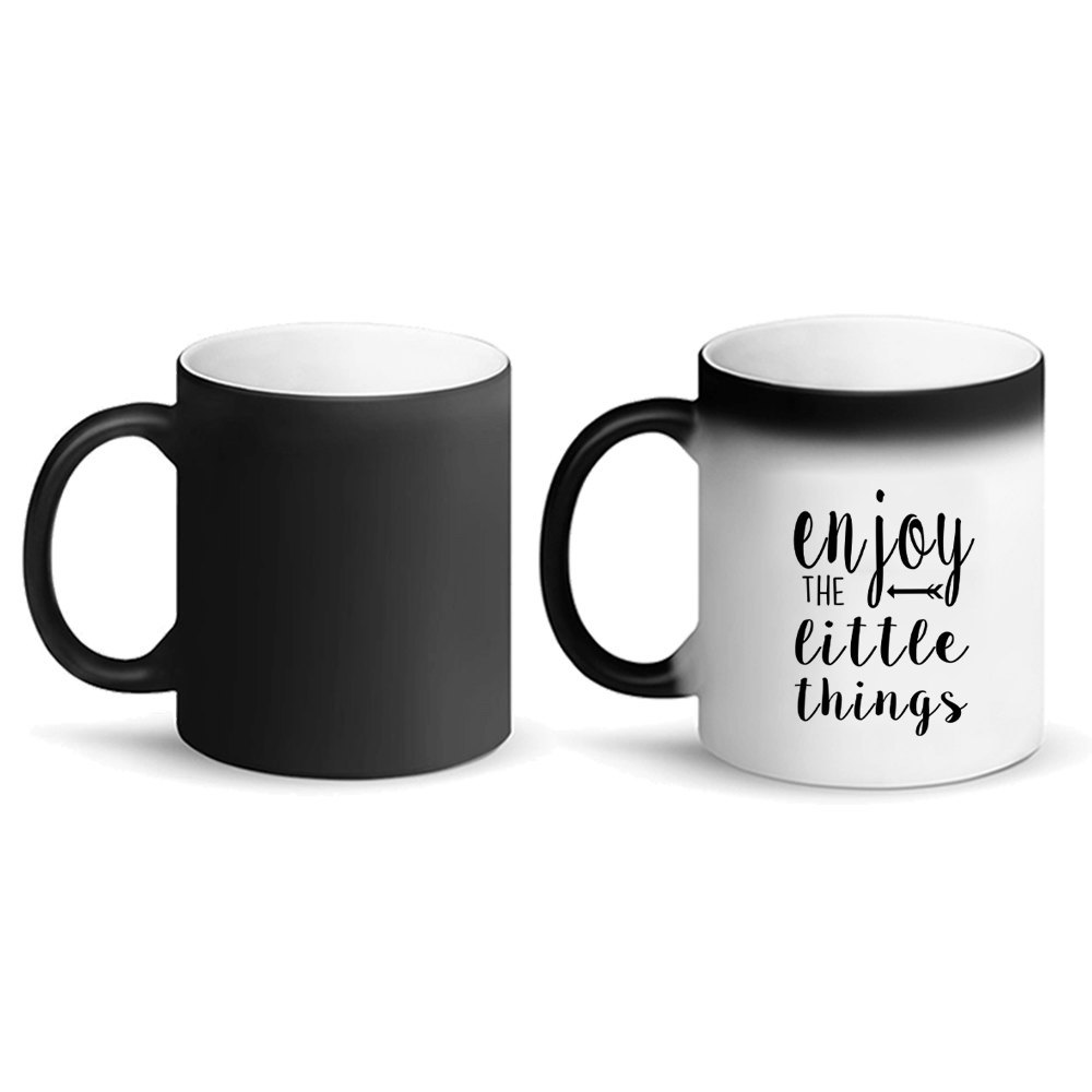 Ceramic Black Color Changing Magic Mug, For Gifting, Capacity: 330ml