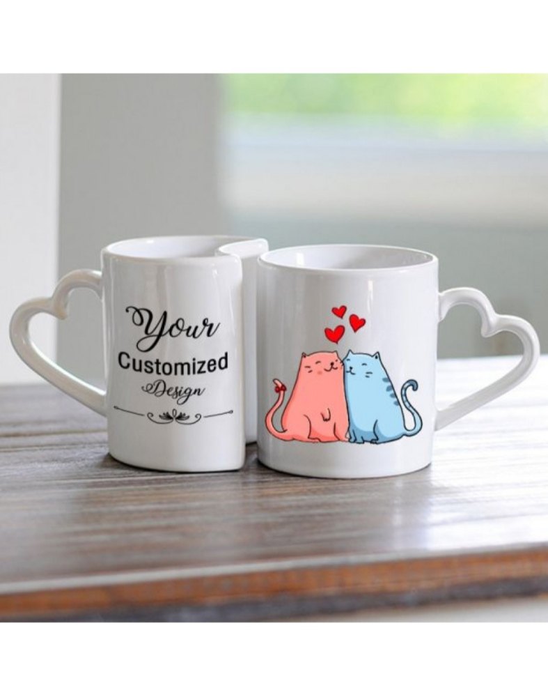 White Plain Sublimation Couple Mug, for Gifting