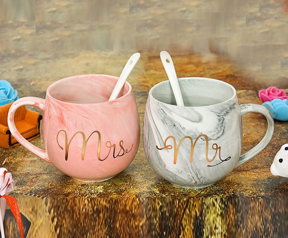 Couple Cup Set Ceramic Coffee Mug Couples Anniversary Gifts wedding Gift Marriage