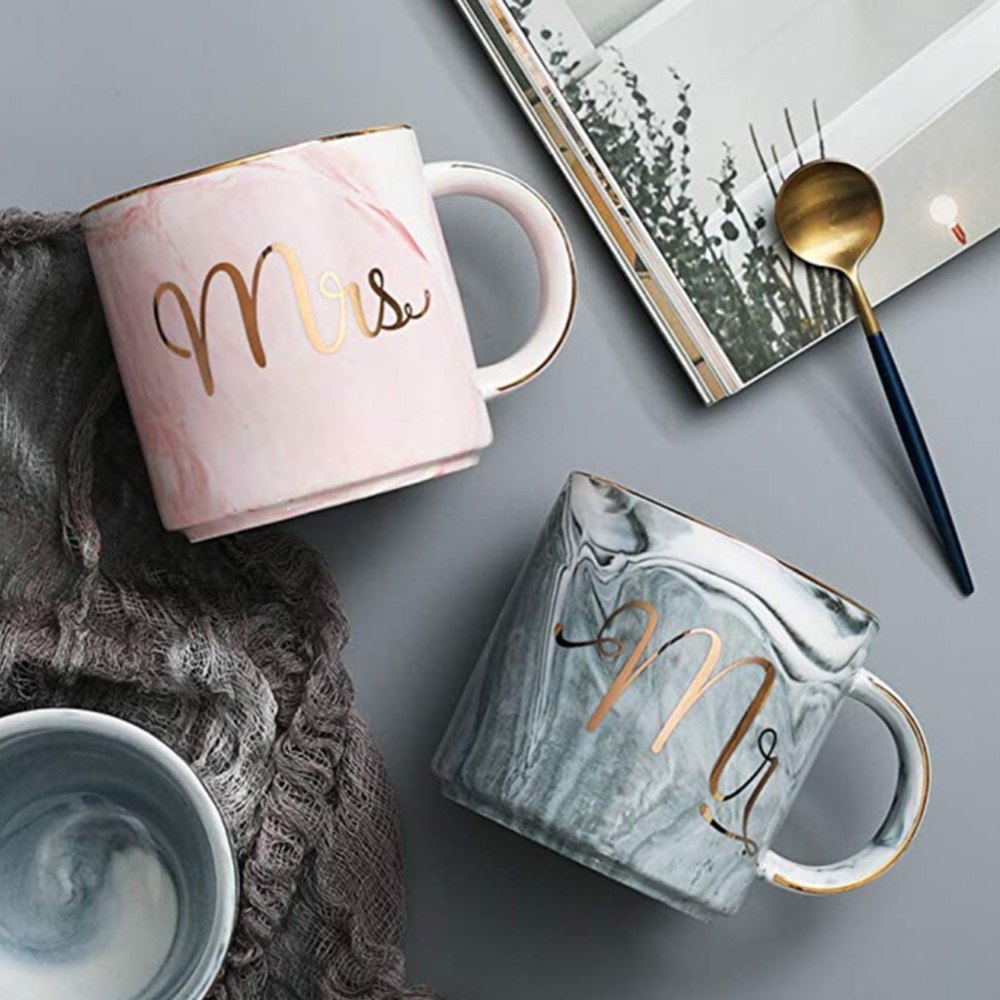 Mr And Mrs Couple Ceramic Coffee Mug Set wedding gift for couples anniversary engagement gifts