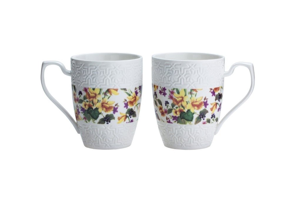 White Printed Porcelain Coffee Mug, For Home, Capacity: 350 Ml