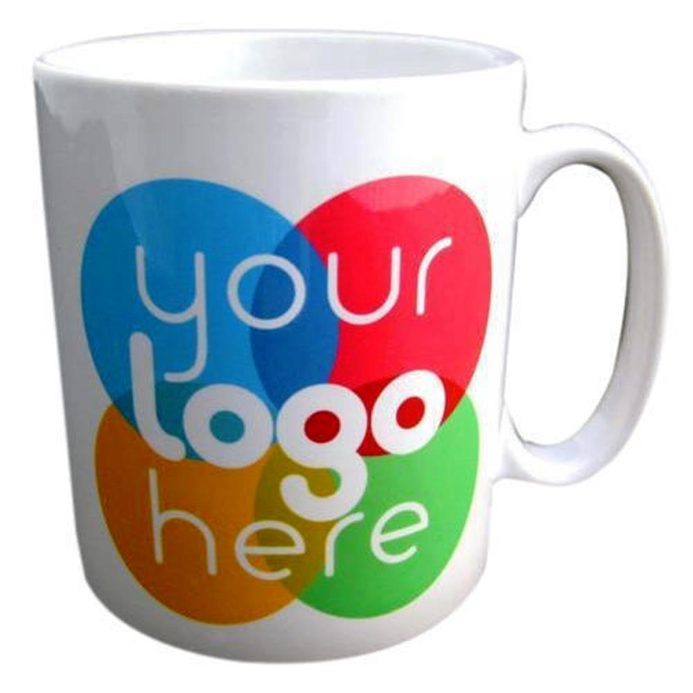 White 300ml Porcelain Printed Coffee Mug, For Home