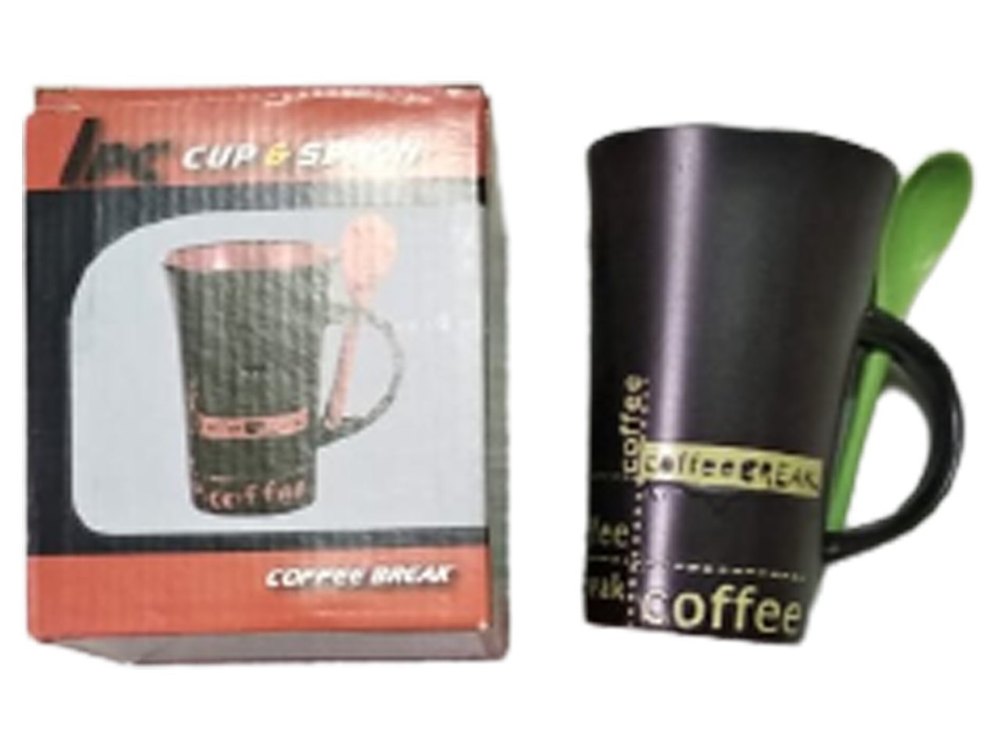 Black Spoon Coffee Mug, Packaging Type: Box, Capacity: 300ml
