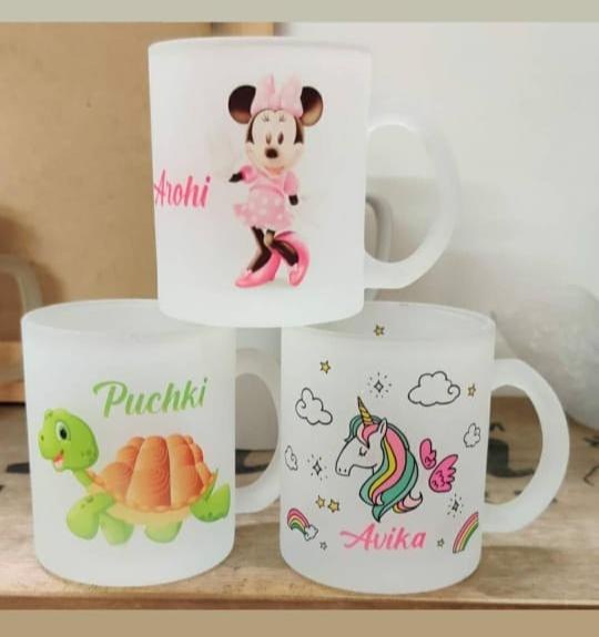 Pink, Orange And Yellow Ceramic Glass Coffee Mugs, 300 ml