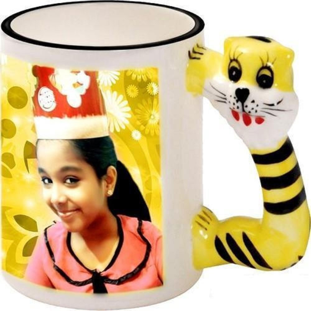 Ceramic Animal Handle Mug, For Home and office, Capacity: 200 ml