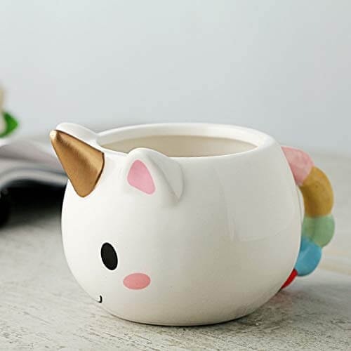 Awestuffs 3D Ceramic Mug with Rainbow Handle