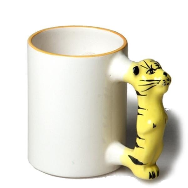 White Animal Handel Photo Printing Ceramic Coffee Mug Sublimation