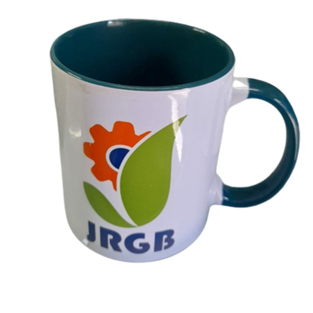White and Green Logo Printed Sublimation Ceramic Mug, For Gifting, Capacity: 250ml