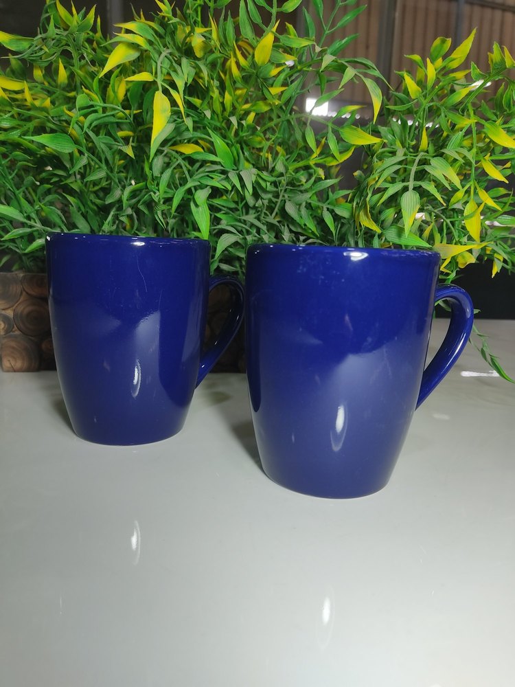 Colour Plain Conical Ceramic Coffee Mug, For Office