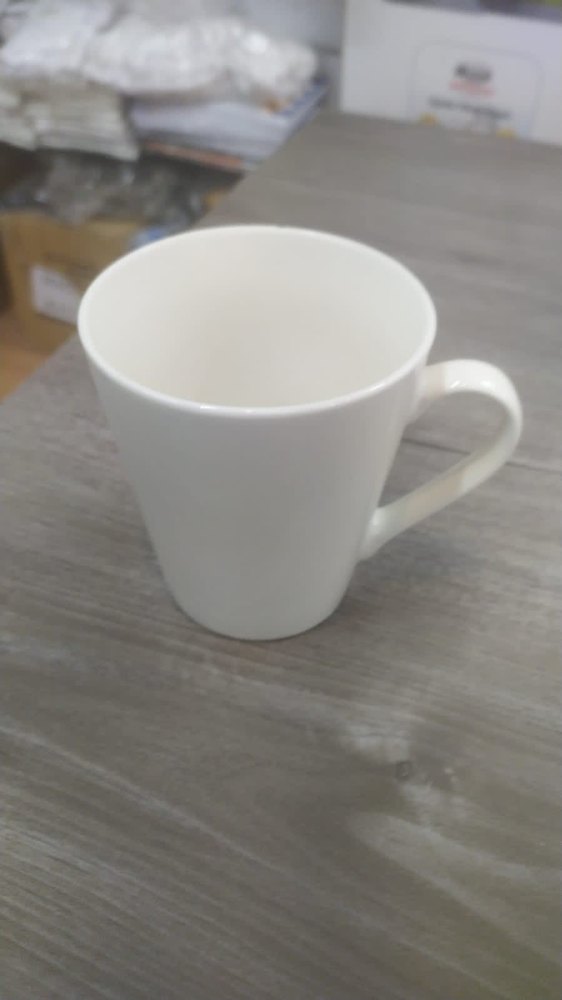 Plain Ceramic White Conical Sublimation Mug, Capacity: 330ml, Size/Dimension: 11 oz