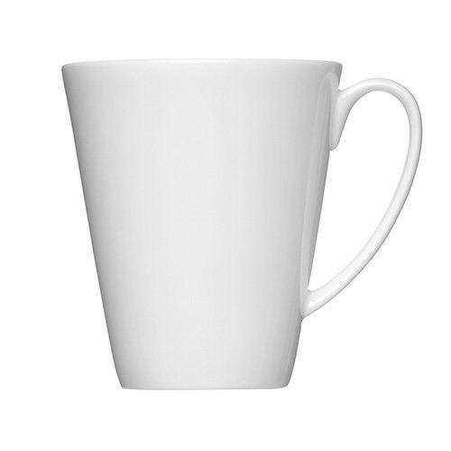 Ceramic White Conical Mug, Capacity: 360ML, Size/Dimension: 12oz