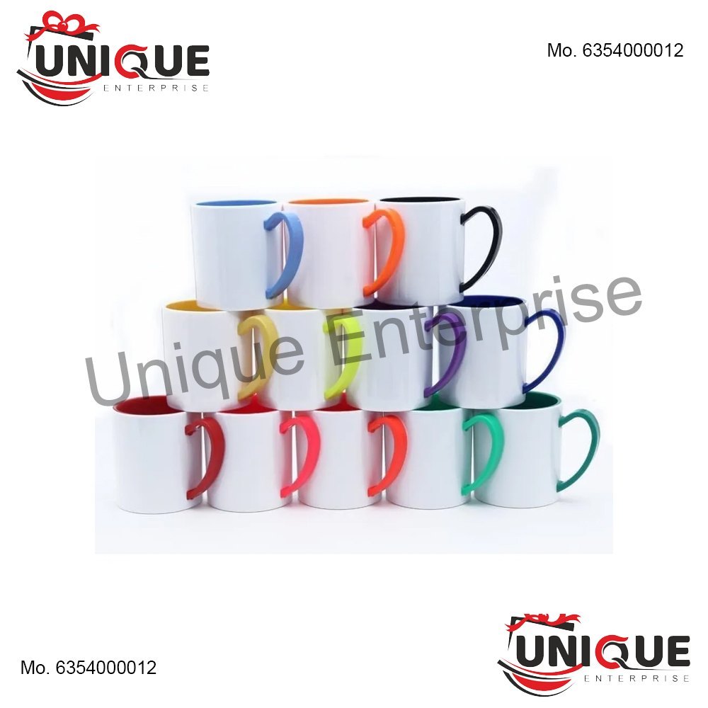 Plain Plastic Sublimation Polymer 3 Tone Mug, Capacity: 350ml, Size/Dimension: 11oz