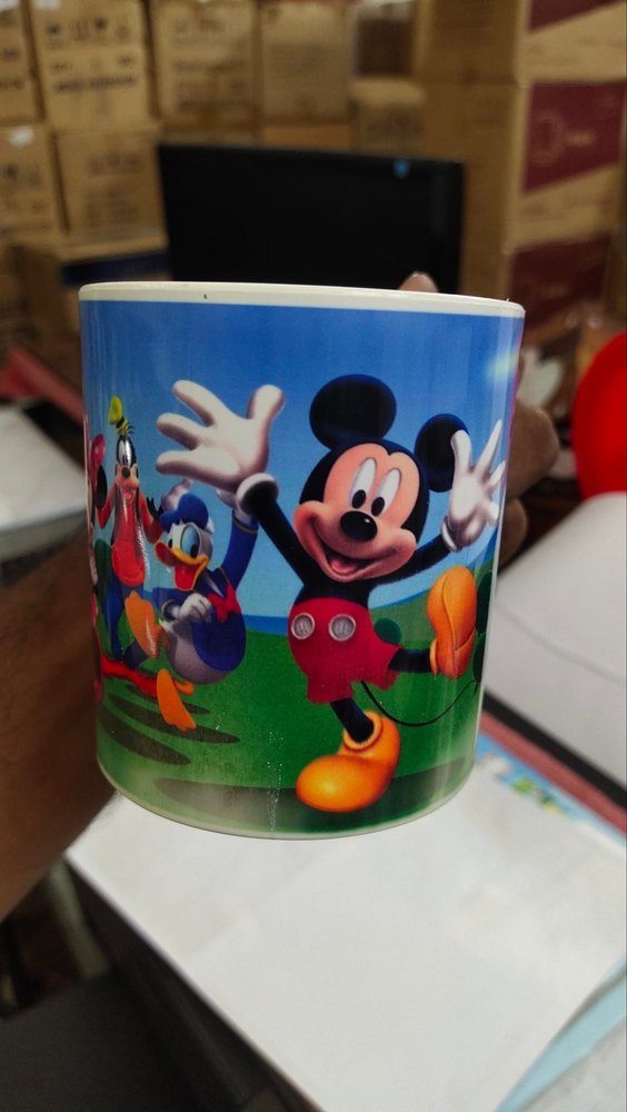 White Round Printable Polymer Mug, For Gifting, Size/Dimension: 11 Oz