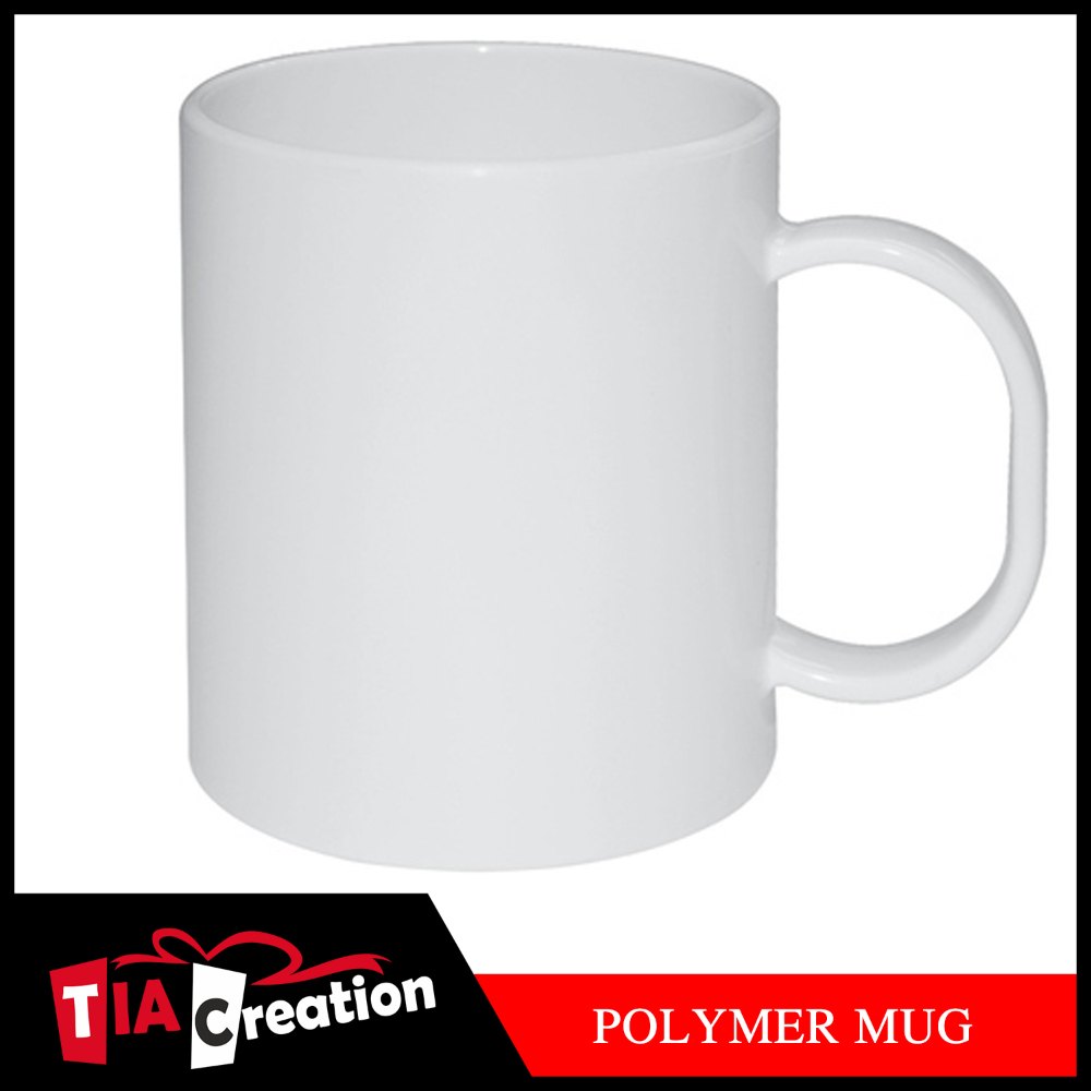 White Plain Sublimation Polymer Plastic Coffee Mug, Capacity: 300ml Approx