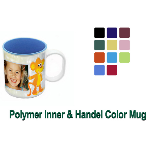 Ceramic Polymer Inner Colour Mugs, for Home, Packaging Type: Box