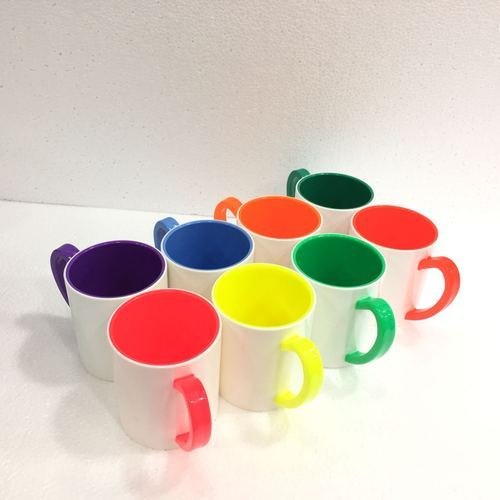 White Plain Sublimation 3 tone Polymer Mug for Gifting