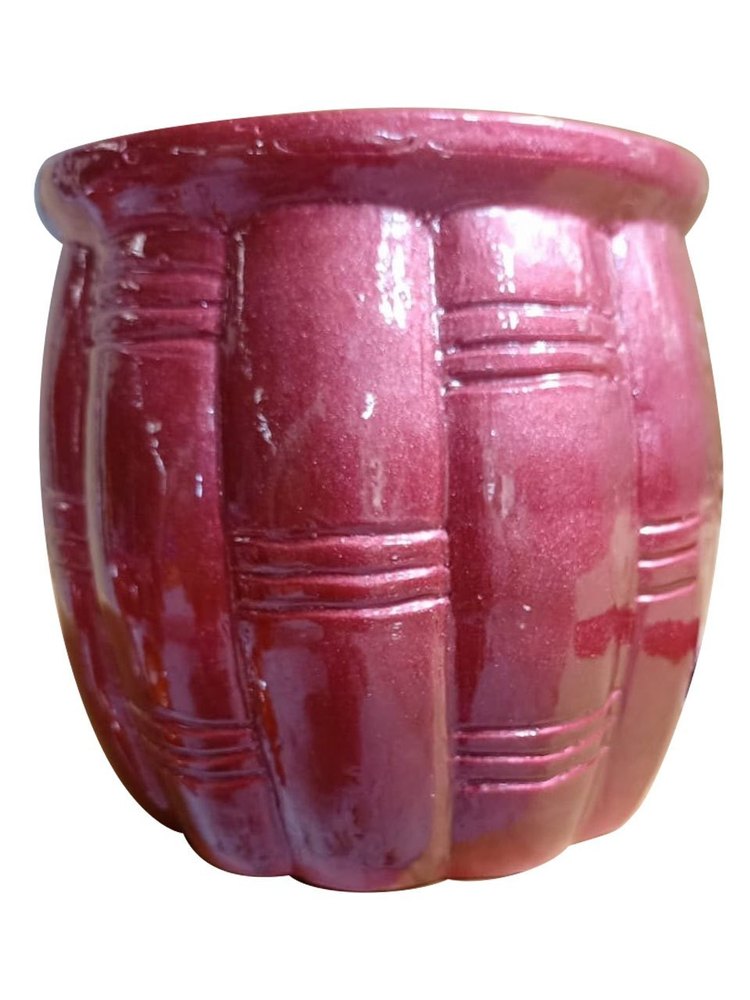 Red Round Stoneware Mugs, For Home, Capacity: 350ml