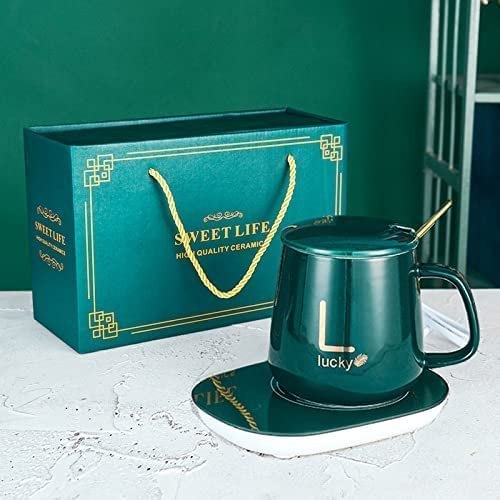 Random Ceramic Heater Coffee Mug with Lid and Spoon, Packaging Type: Box, 450 ml