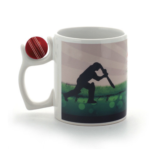 Ceramic White Printed Sports Mug, For Promotional, Capacity: 300 Ml