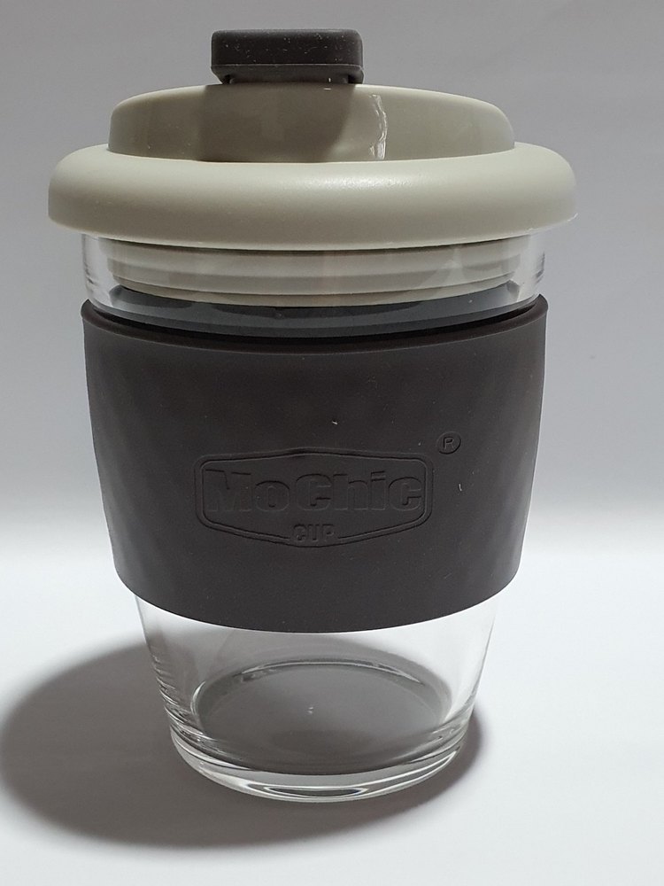 Transparent Black and Cream Plain 300ml Plastic Travel Mug, For Travelling, Size/Dimension: 4 Inch Diameter