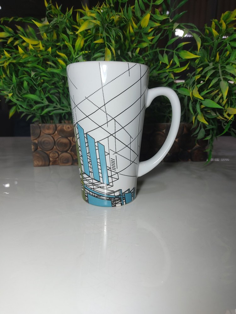 White Round Sublimation Latte Mugs 17 Oz, For Office, Capacity: 450ml
