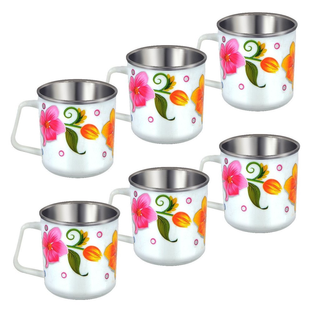 Rema - Derby Cup - Stainless Steel Cups for Coffee and Tea Set of 6 Pieces