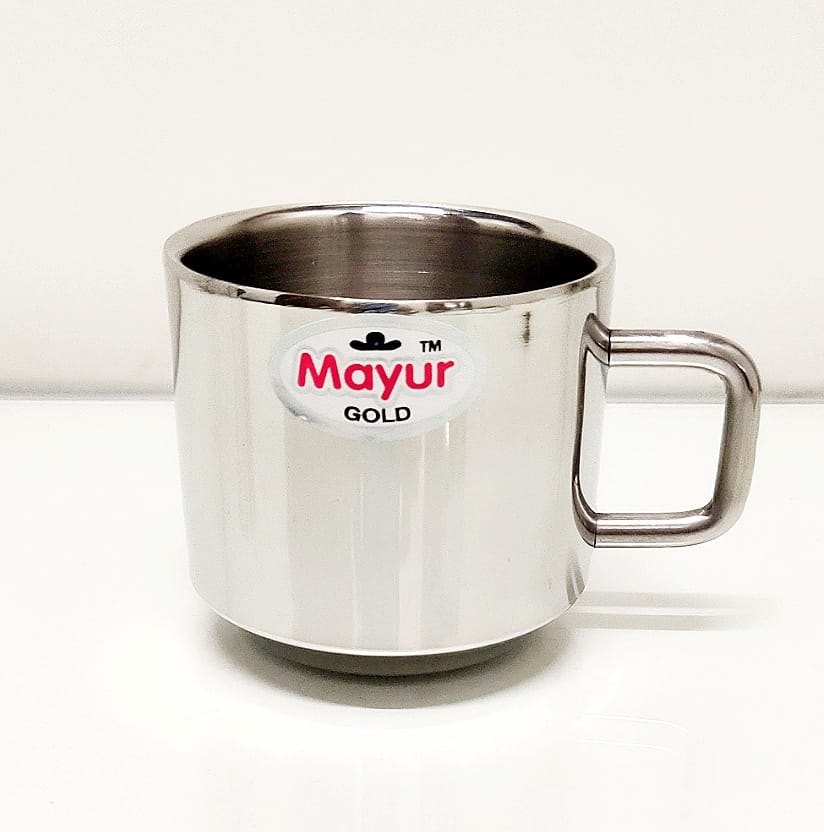 Plain Mirror Polish Ss Double Wall Tea Cup, For INDUSTRY, Grade: SS202