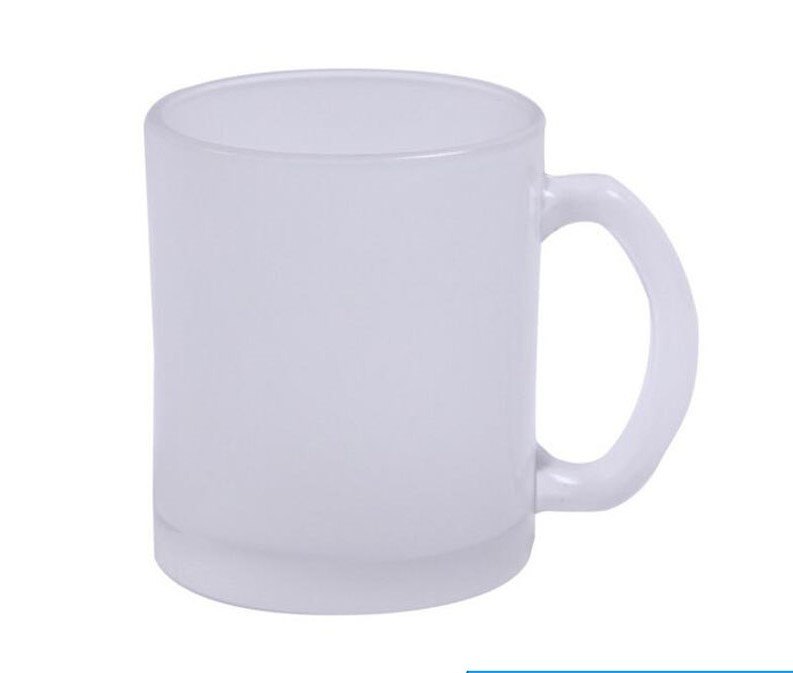 White Sublimation Glass Mug Frosted, Capacity: 300ML, Size: 10oz