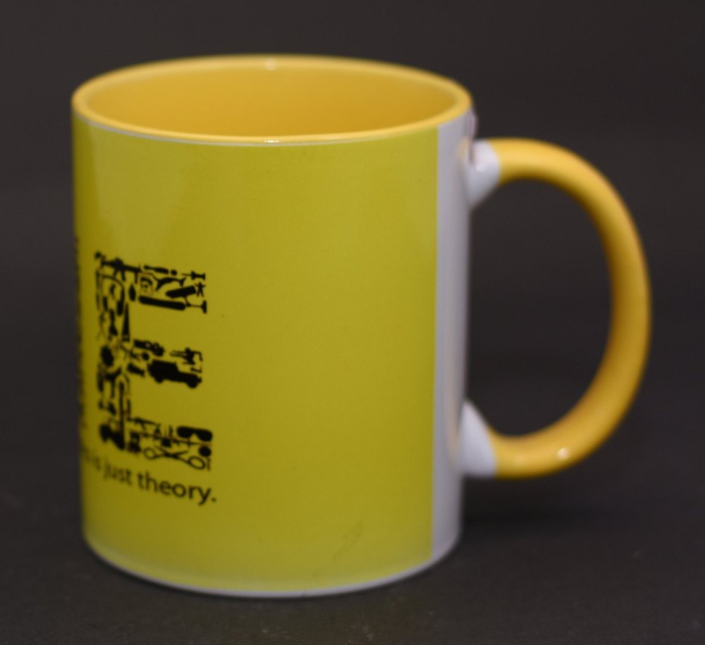 YELLOW Dual tone ceramic printed mug, For Office, Capacity: 11OZ