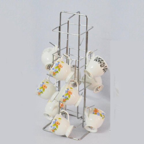 Gehwara Silver Stainless Steel Cup Stand, For Kitchen