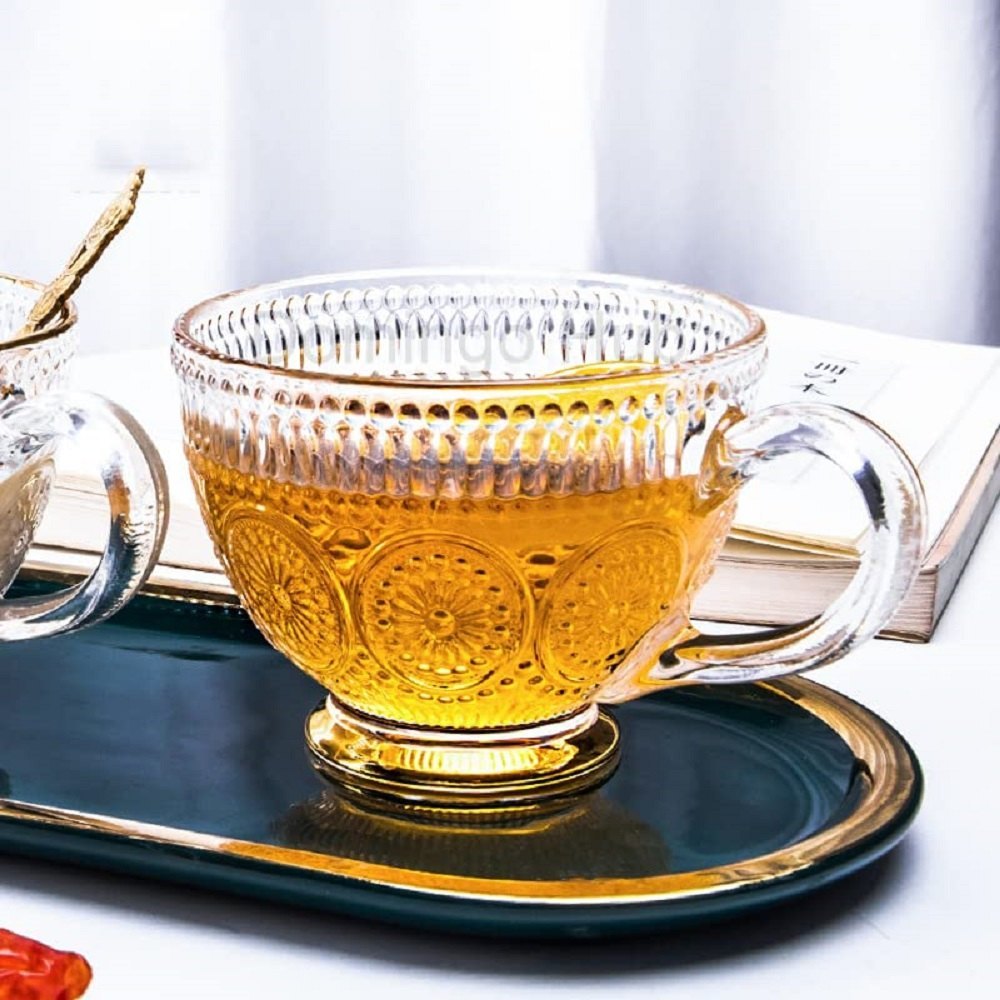 Transparent Hub Irish Glass Round Soup Mug, Capacity: 450ml, Size/Dimension: Meduim