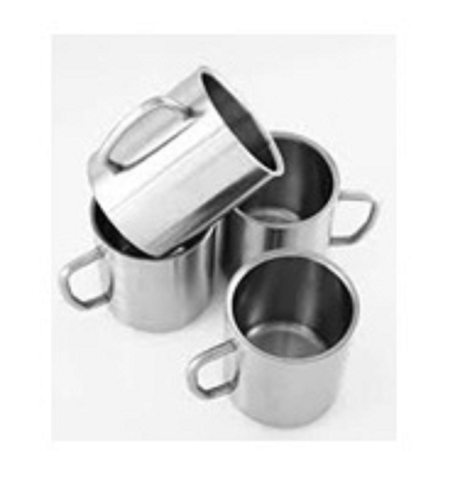 SILVER Stainless Steel Double Wall Tea Cup 4 Pcs Set