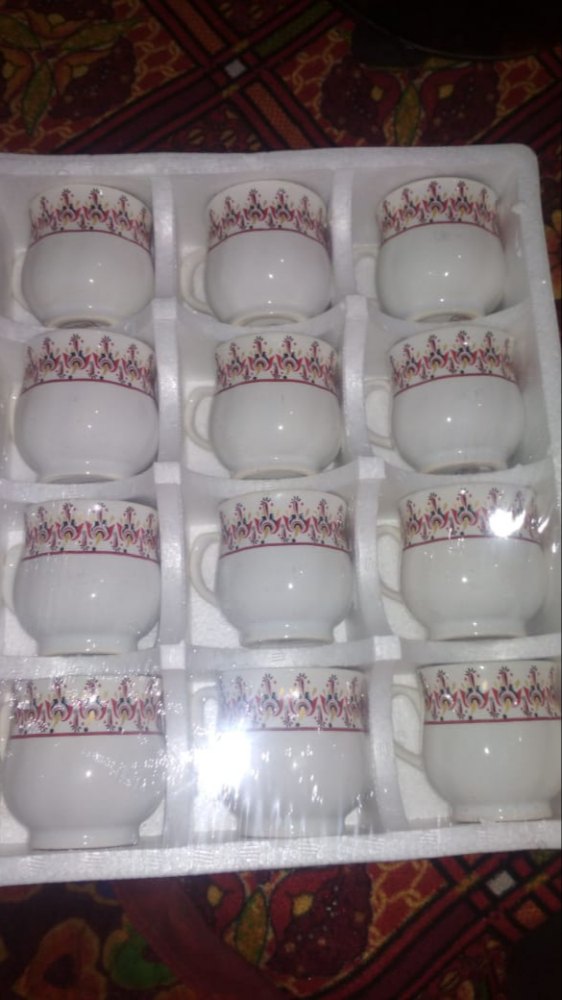 AI White 12 Piece Cup Set, for Office